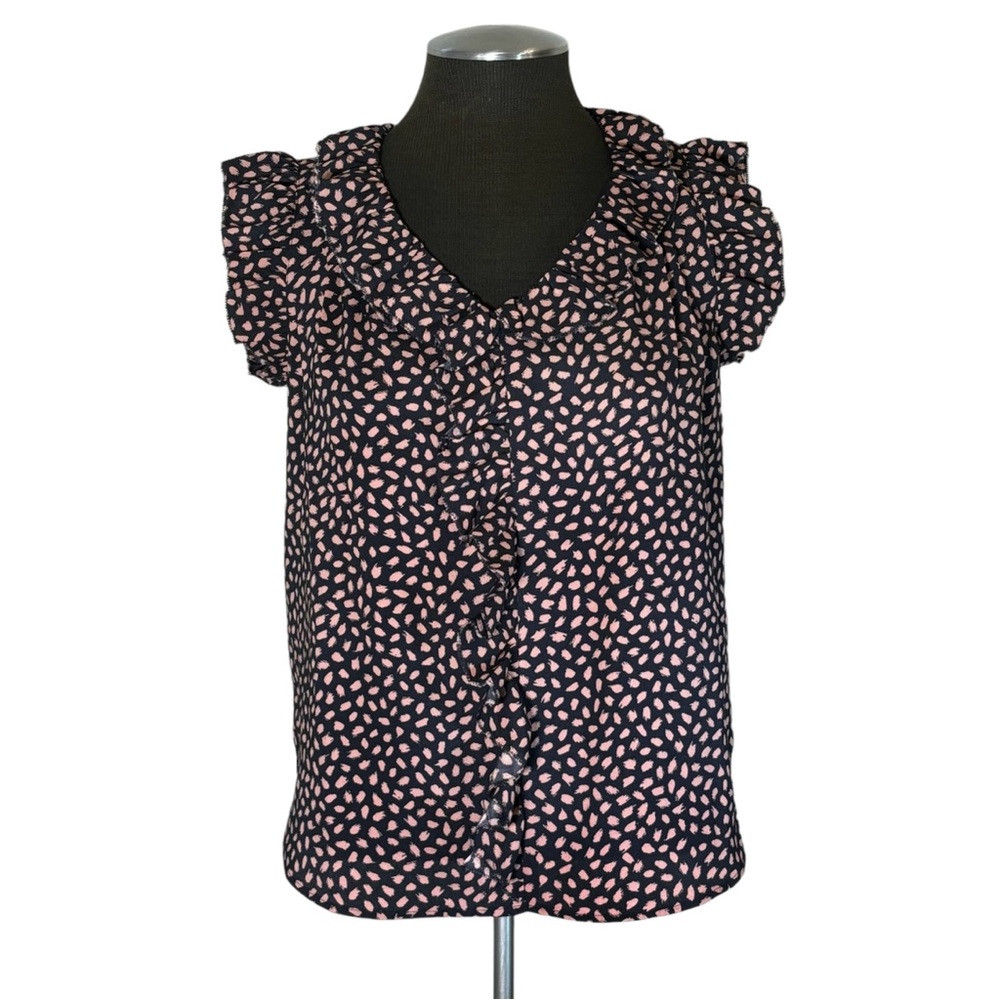 SOLD - Ann Taylor – Petite Ruffled V-Neck Pullover Top – Petite Small - Picture 2 of 10